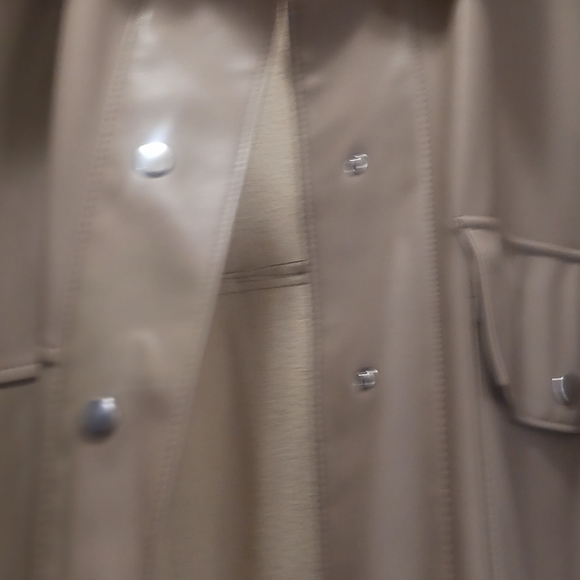 Zara Cream Vegan Leather Overshirt - Picture 3 of 4